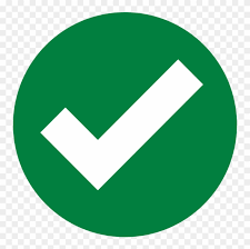 Green circle with white checkmark inside