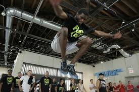 LiveLab production still — indoor parkour activation