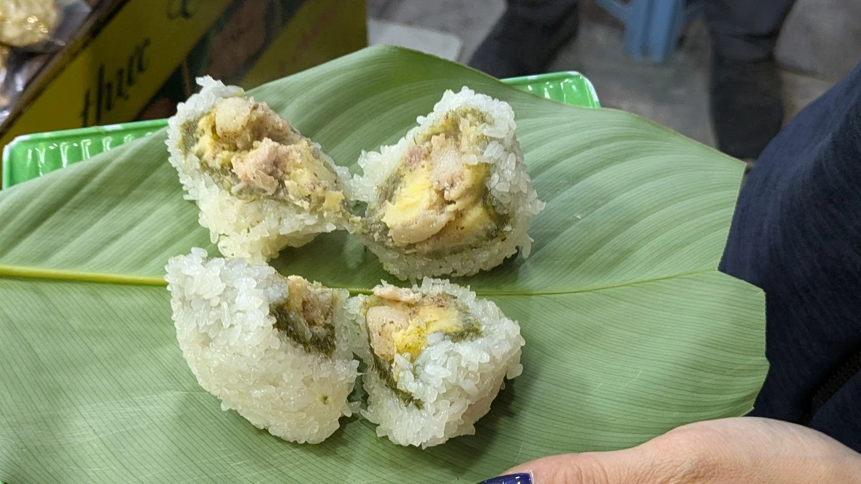 Banh khuc, or Vietnamese cudweed sticky rice cake, is a traditional dumpling from Northern Vietnam, particularly popular in Hanoi. It consists of mashed cudweed (which is literally a weed!) mixed with rice flour, filled with mung bean paste, pork, an
