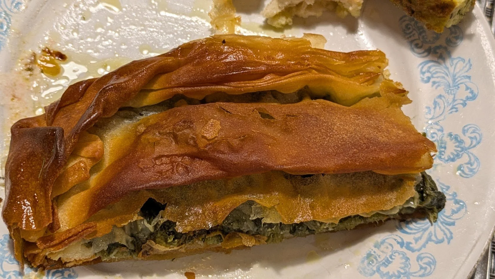 Byrek - a savory, flaky pie made with thin layers of filo dough and various fillings (spinach is one of the most common). This was probably the most popular traditional Albanian dish. The photo is of one we made ourselves in our cooking class. It was