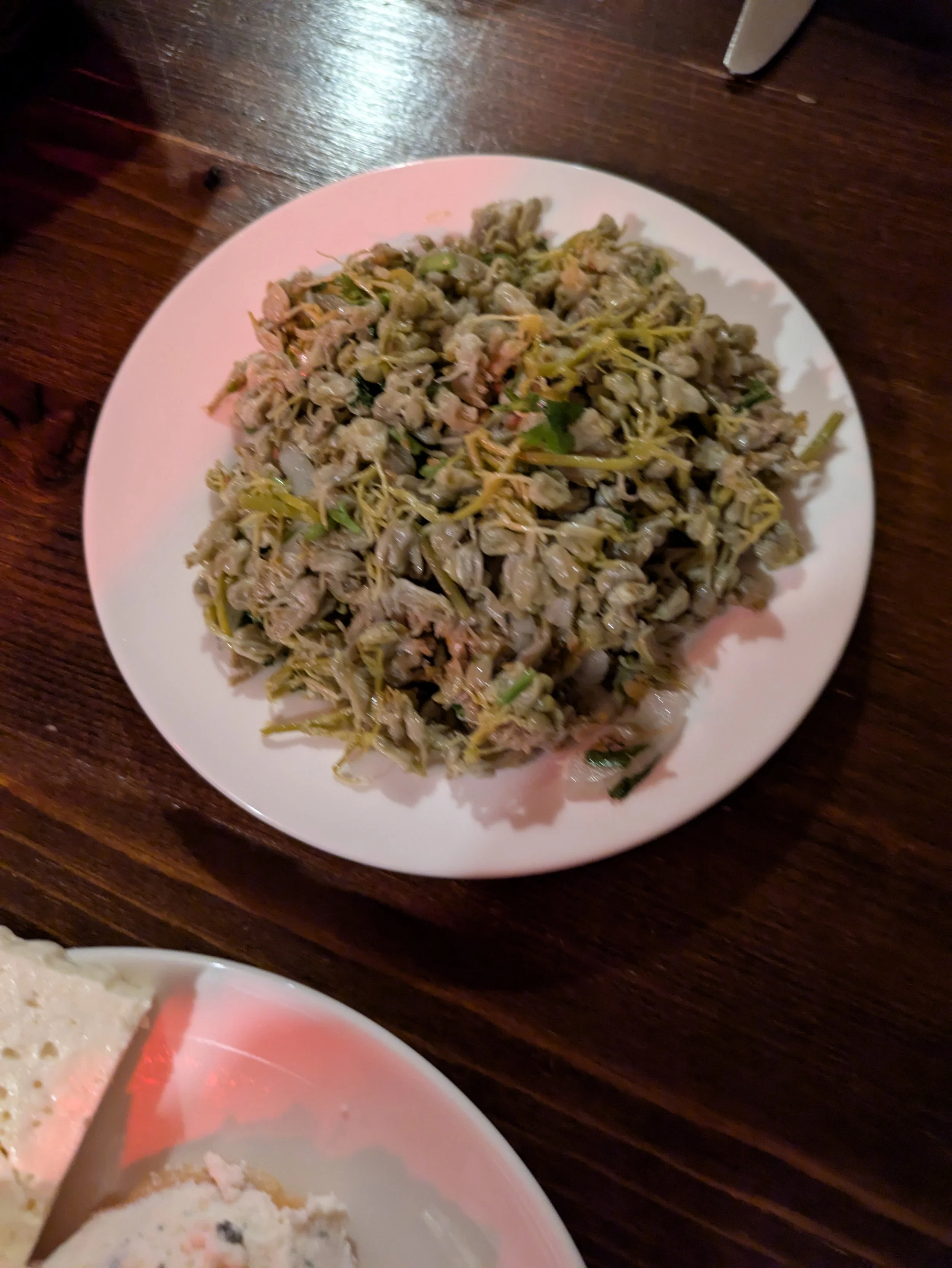 Janjoli – Pickled wild flowers! It is a type of wild flower/sprout that they harvest in the woods and pickle. We didn’t like it.