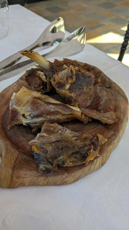 Lamb - the most prominent meat in traditional Albanian cuisine. Due to the country's mountainous terrain, sheep farming has deep historical roots, making lamb a staple. I thought it looked so gross! Grady wasn't a fan of it either! 
