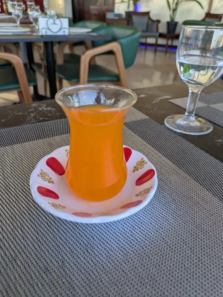 Tea - They drink A LOT of tea in turkey. It was offered to us after most meals (complimentary). We liked the orange the best.