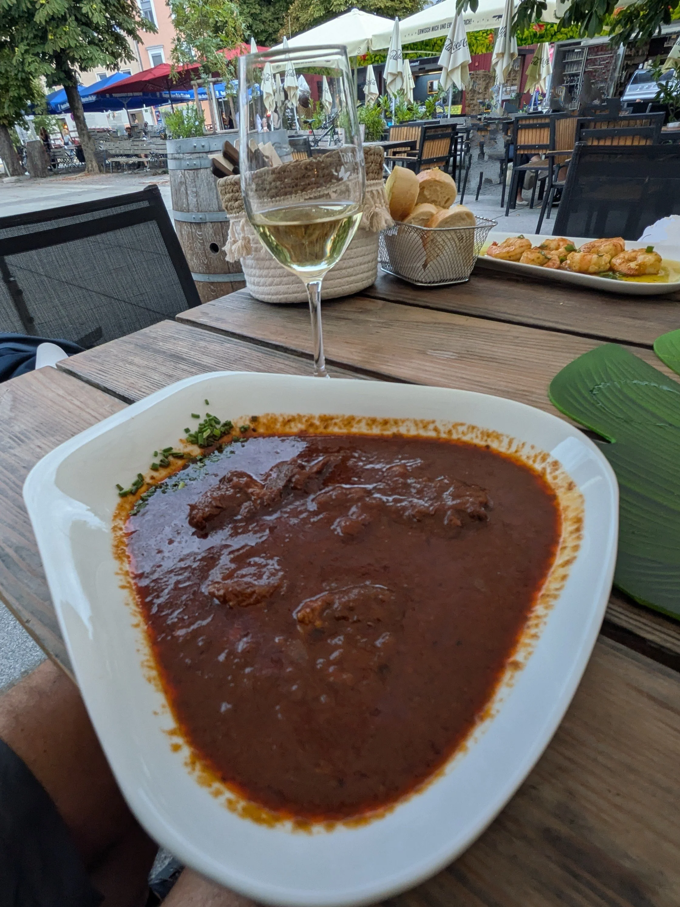 Goulash - a rich, paprika-spiced beef stew or thick soup that originated from the Austro-Hungarian Empire. It is known for its thick, gravy-like consistency and is considered a comforting, hearty meal that can be served as a stew with dumplings or as