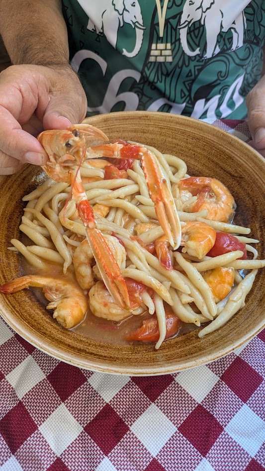 Pljukanci - Another traditional, hand-rolled pasta. This one is made from a simple dough of flour, water, and salt (no eggs).  It is shaped by rolling small pieces between the palms of your hands to create individual spindle-like noodles that are thi
