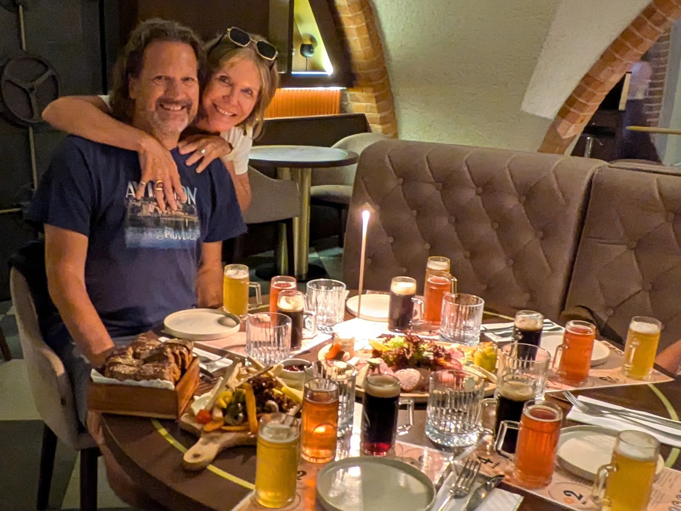 Food tour stop #1 - One of the oldest breweries in Gdansk (Piwnica Rajcow) located in the cellar of the Town Hall. We had 3 beers and a gigantic charcuterie platter.