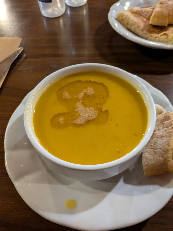 Lentil soup - Just like the name ... soup made of lentils. It is extremely popular and really good. We ordered it multiple times in different restaurants and liked it every time.