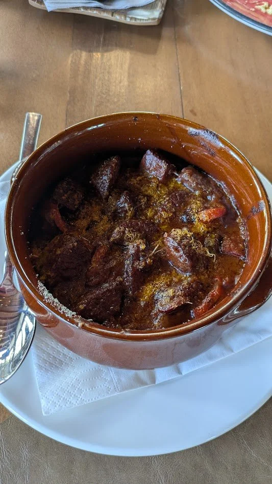 Baked sausage and Kashkeval cheese - they do a lot with sausage and crock pots! This was just another traditional variation. Grady was in sausage heaven!