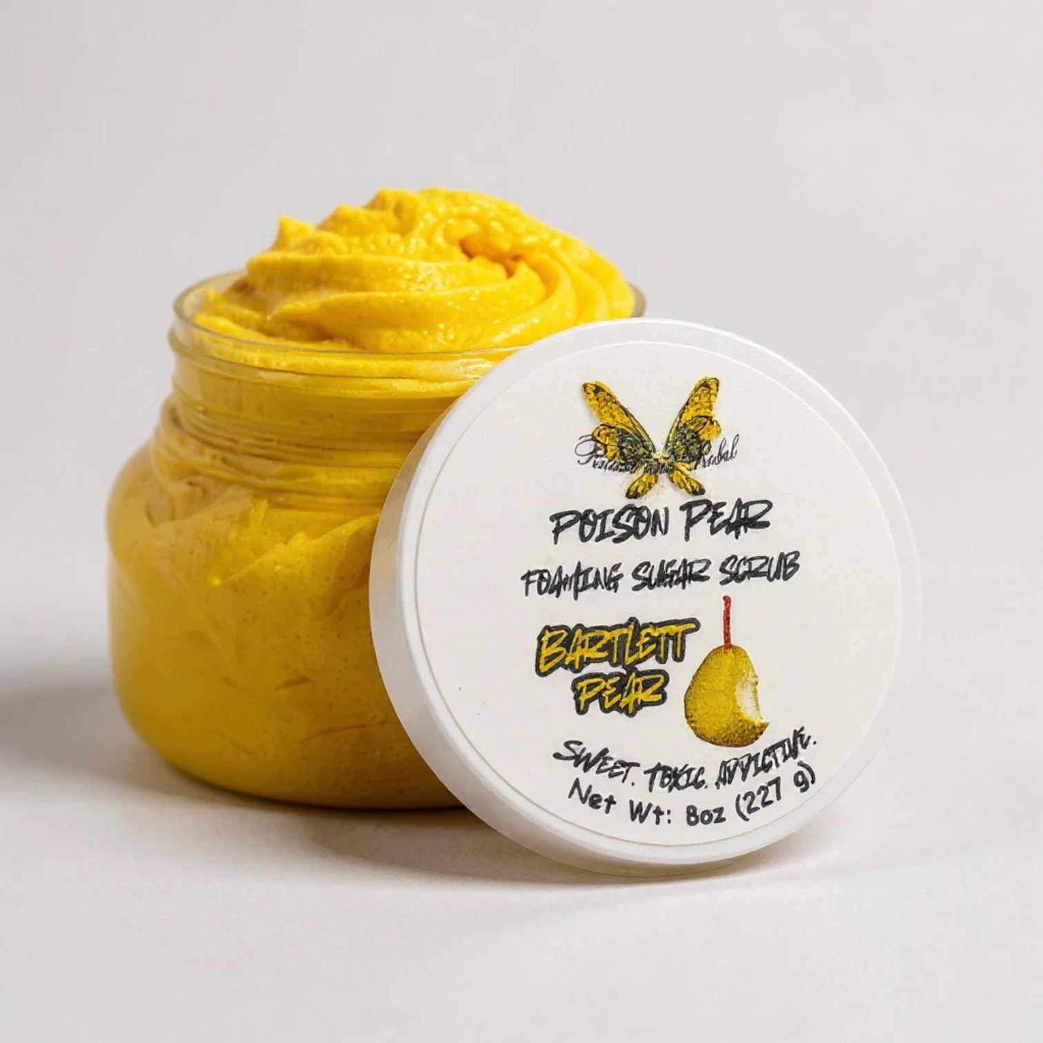 8 oz Poison Pear  foaming sugar scrub ritual and rebel.jpg