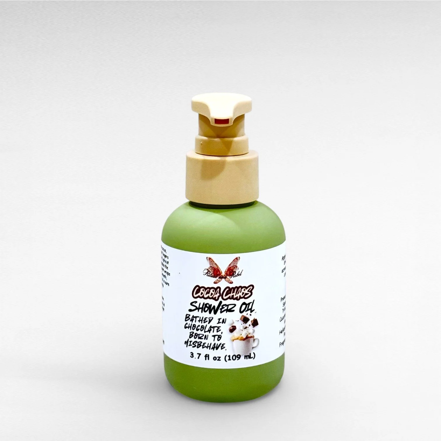 3.7 fl oz cocoa chaos shower oil hot chocolate ritual and rebel.jpg