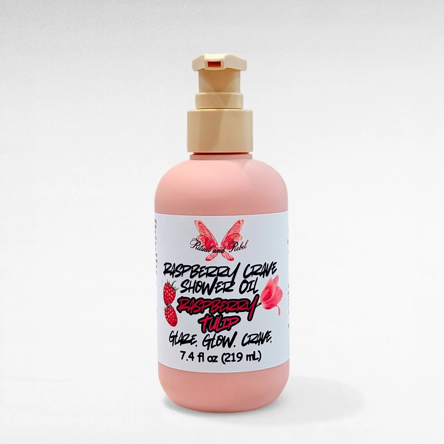 7.4 fl oz Raspberry crave shower oil Ritual and Rebel.jpg