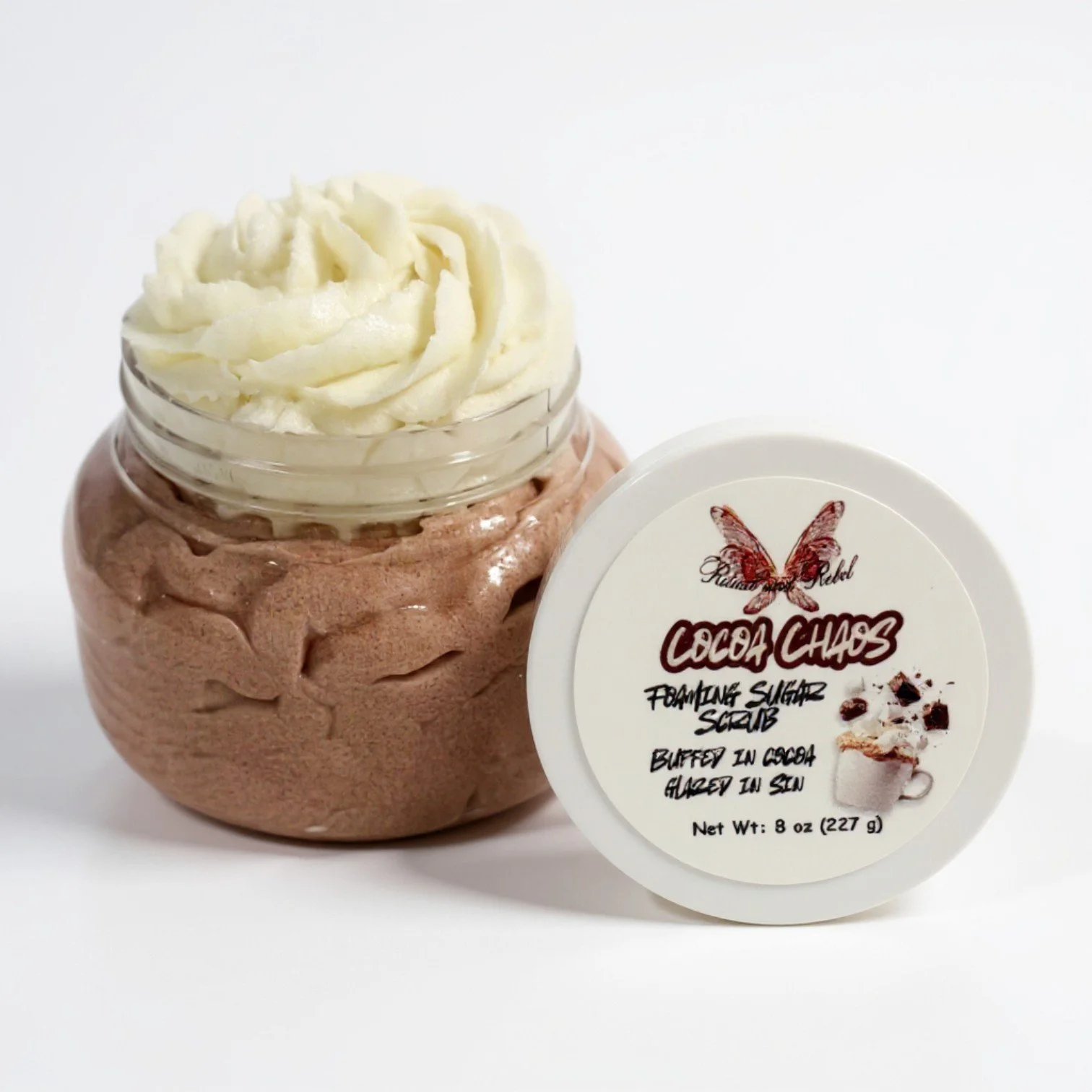cocoa chaos 8oz sugar scrub hot chocolate ritual and rebel.jpg