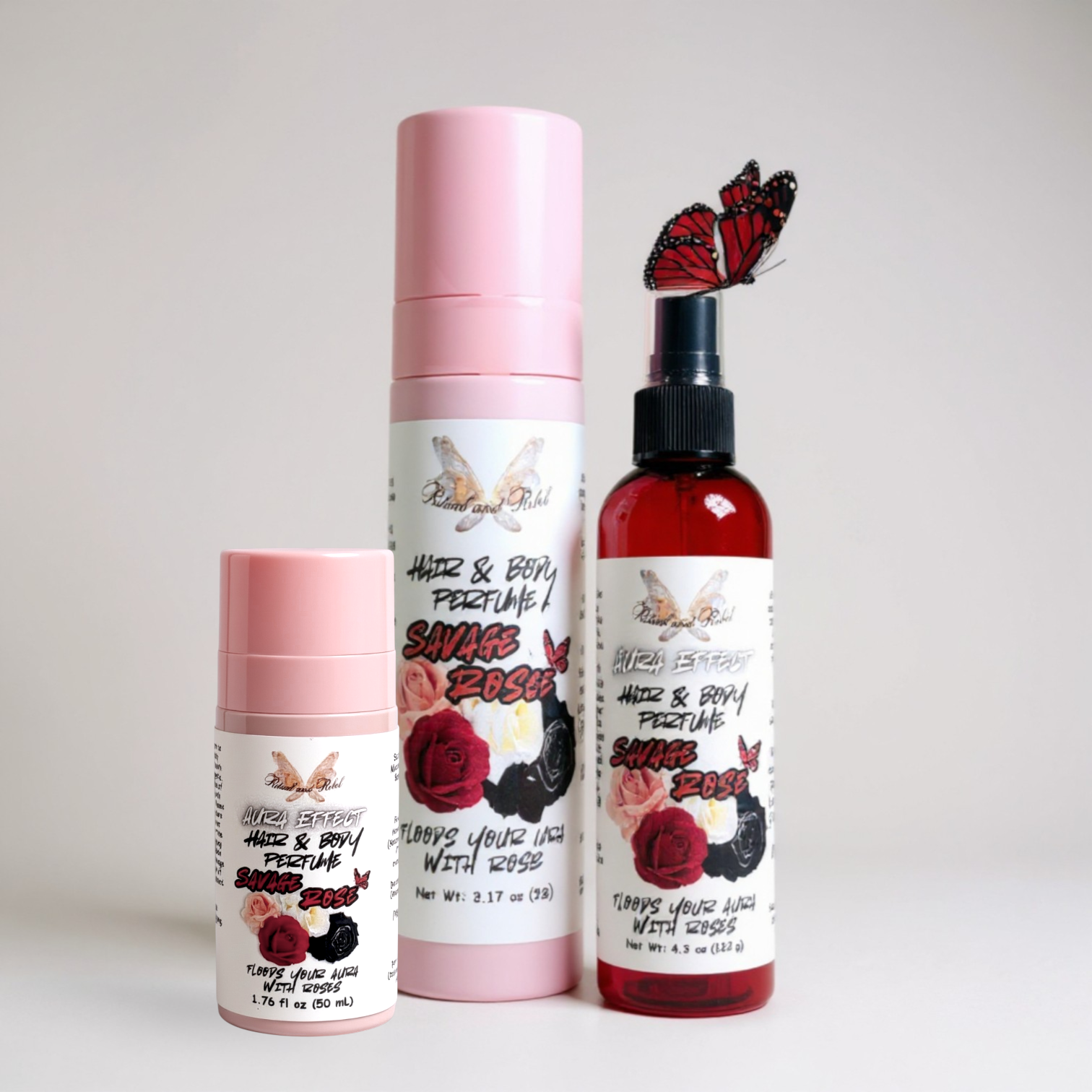 Aura Effect Savage Rose Hair & Body Perfume - Fresh Rose