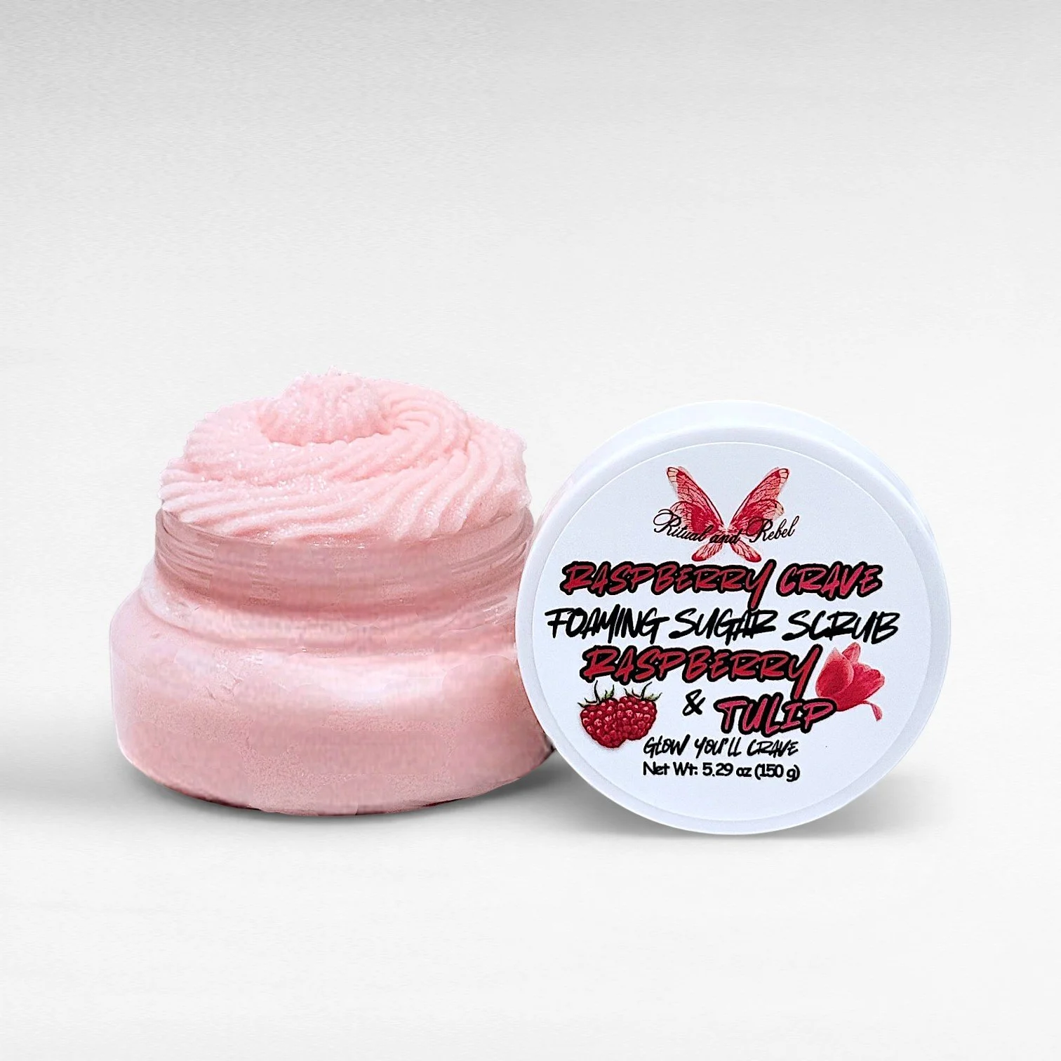 5.29 RASPBERRY CRAVE FOAMING SUGar scrub Ritual and Rebel.jpg