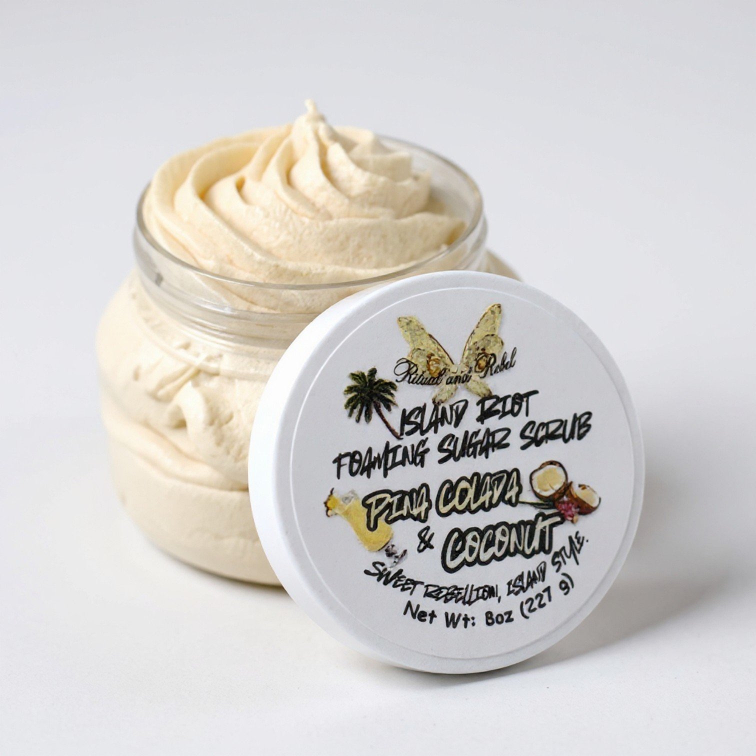 8oz Island Riot foaming sugar scrub coconuts ritual and rebel.jpg