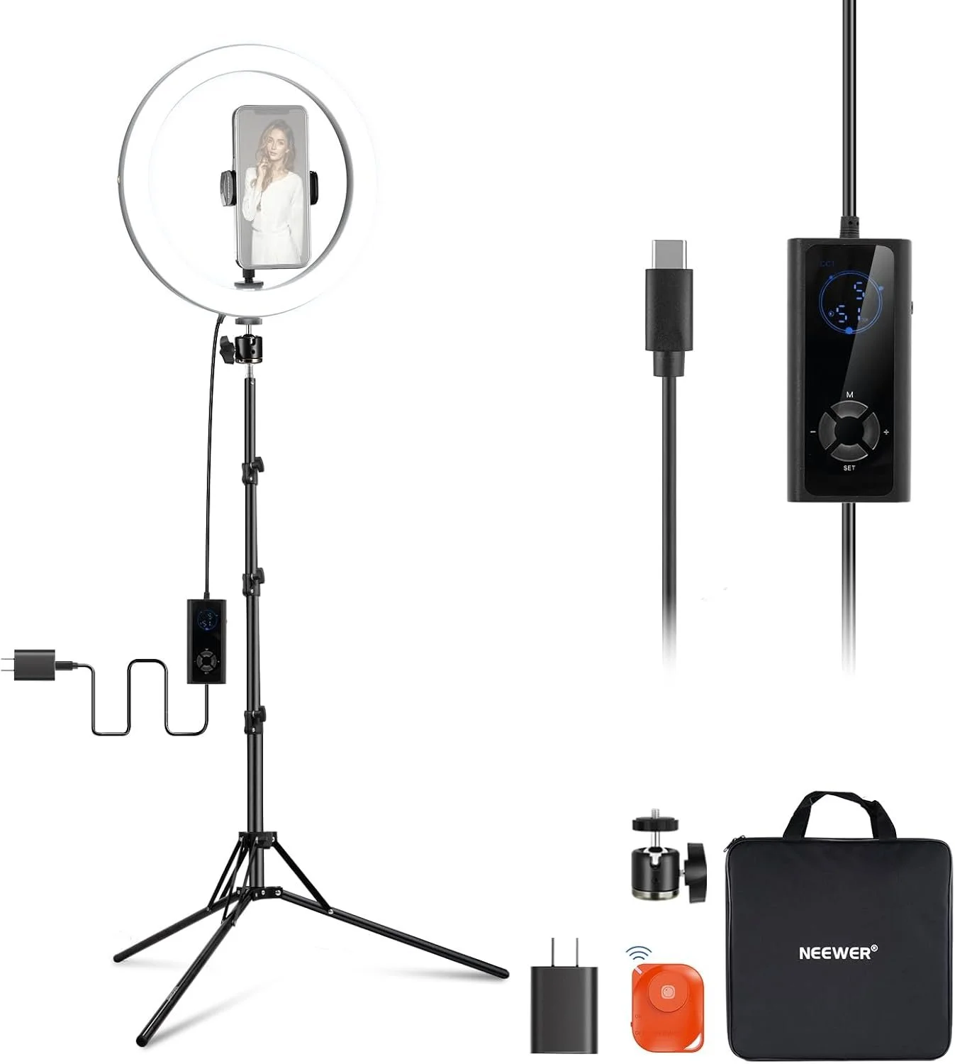 NEEWER 12" LED Ring Light | Bag & Tripod Set
