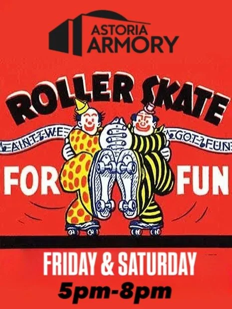 Rollerskate for FUN! We&rsquo;ll be at it tonight and tomorrow night from 5-8pm @astoriaarmory ! See you on the rink! 🛼🛼🤡🤡

#rollerskate #rollerskating #rollerskater #rollerskateforfun #justclowningaround  #friday #fridaynight