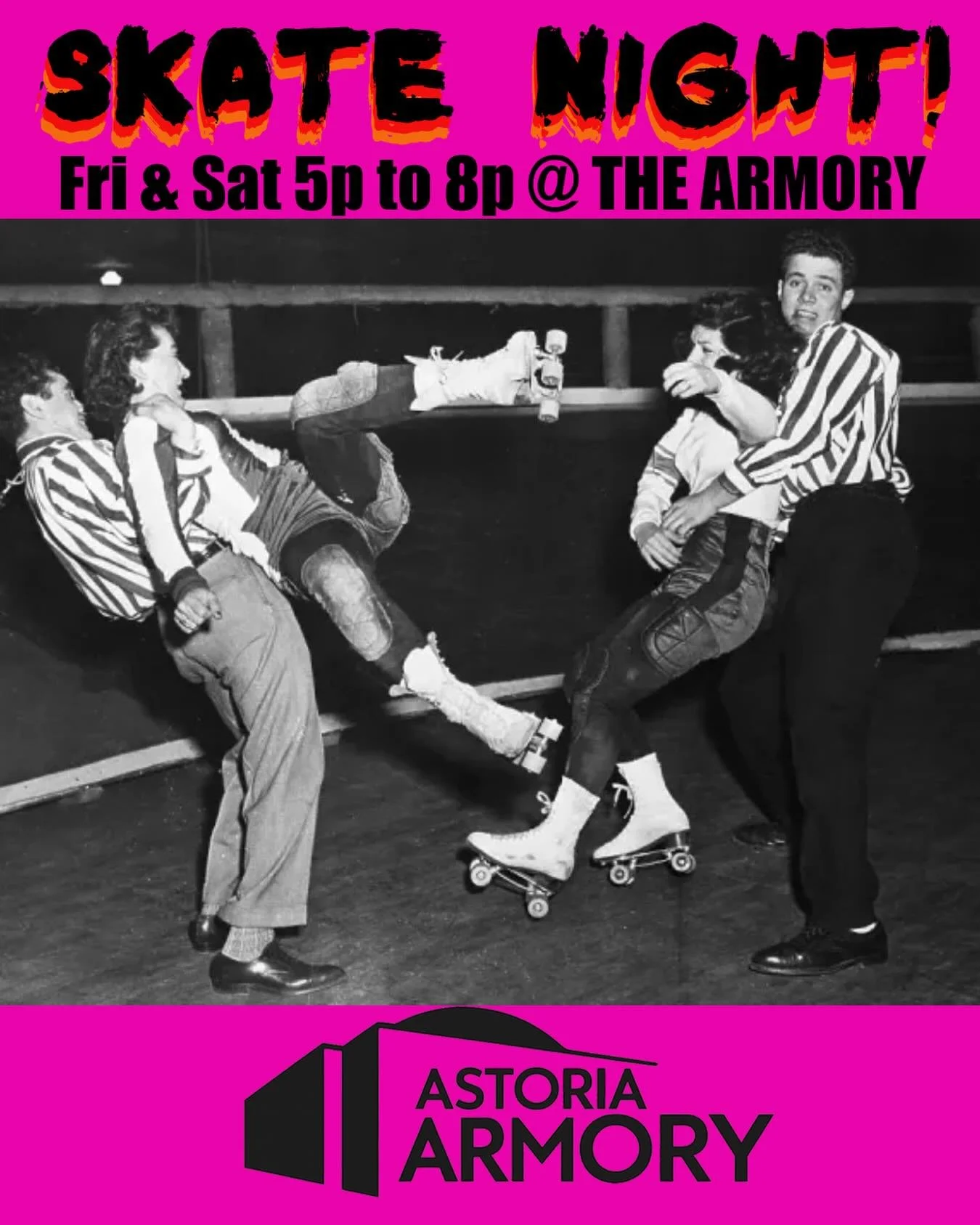 Skate Night Tonight at the Armory! 

Roll into spring break with a night of skating! 

5p to 8p at the Astoria Armory

#astoria #rollerskating #springbreak