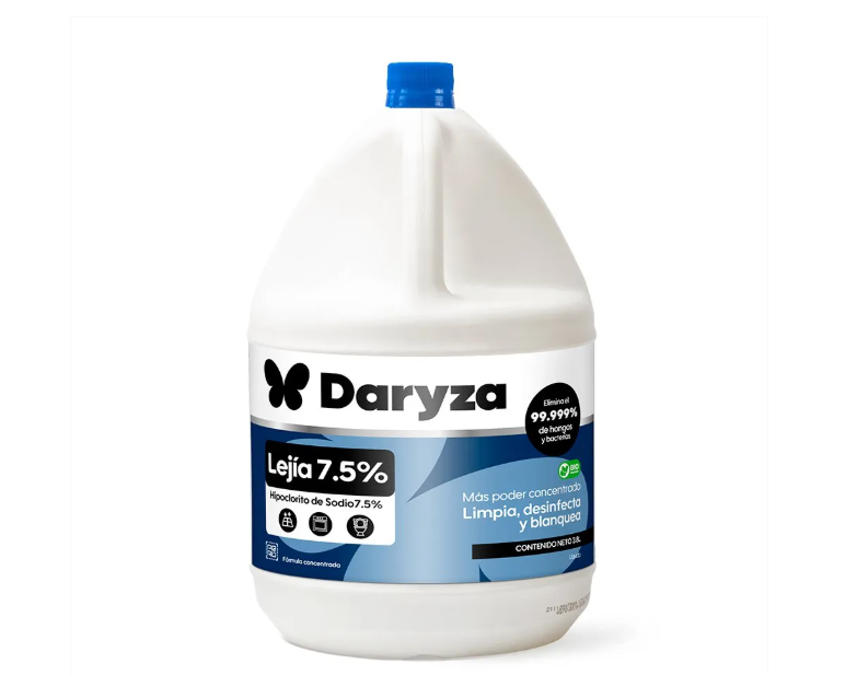 Lejía de 7.5% de Hipoclorito de sodio