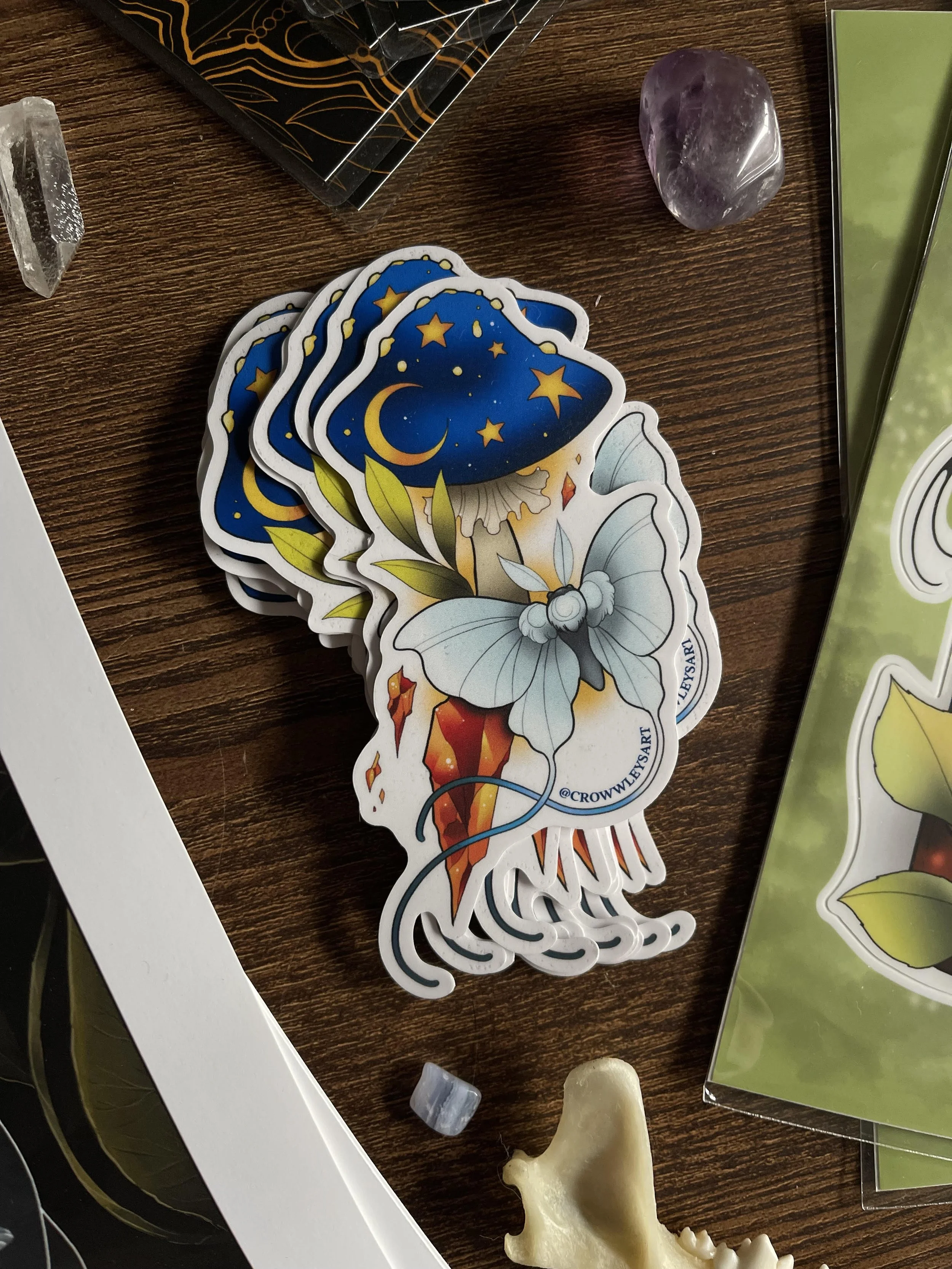 $4 - moth sticker on matte, weather resistant vinyl. 2.6" x 5"