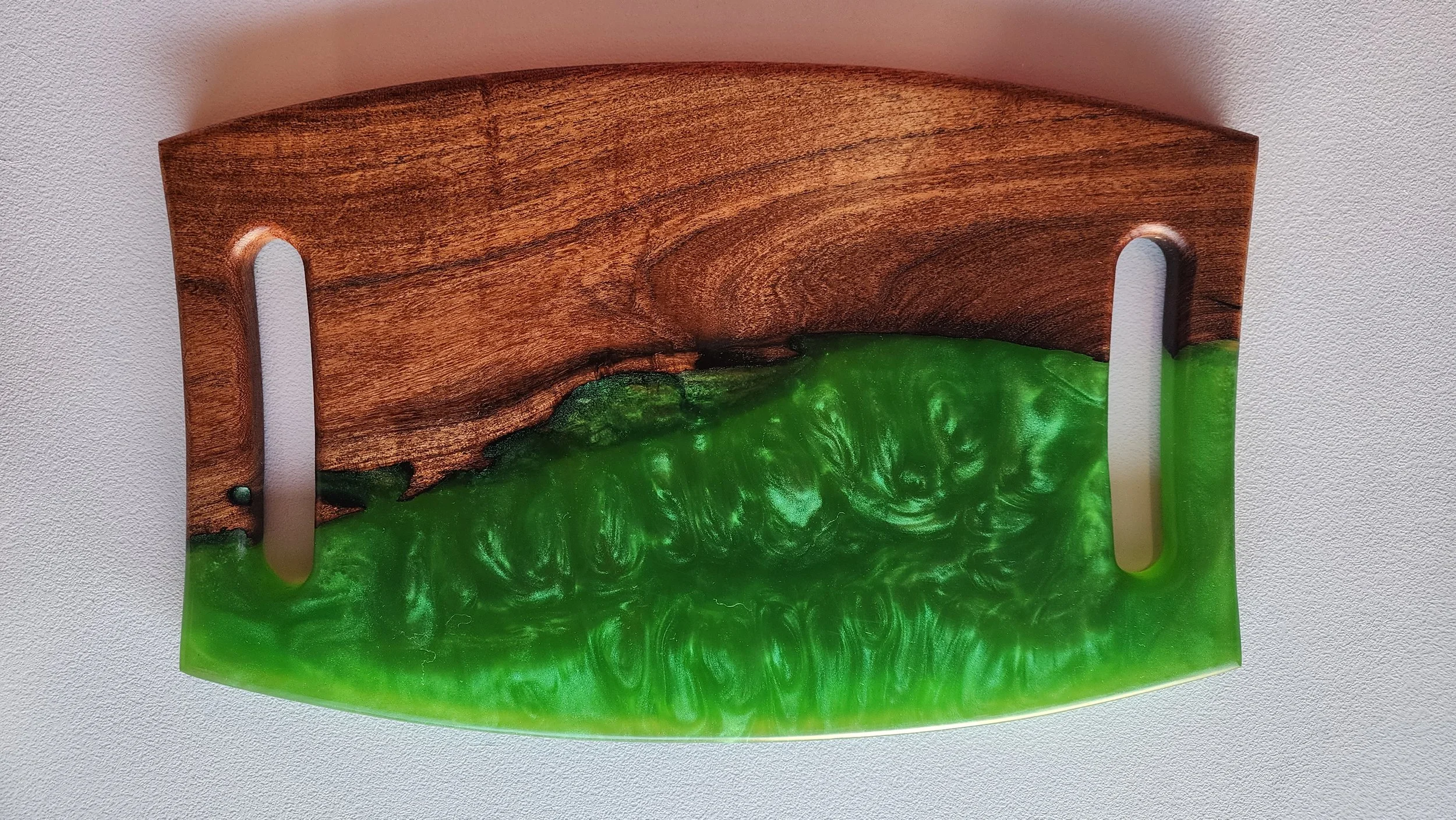 Handcrafted Wood & Resin Serving Tray