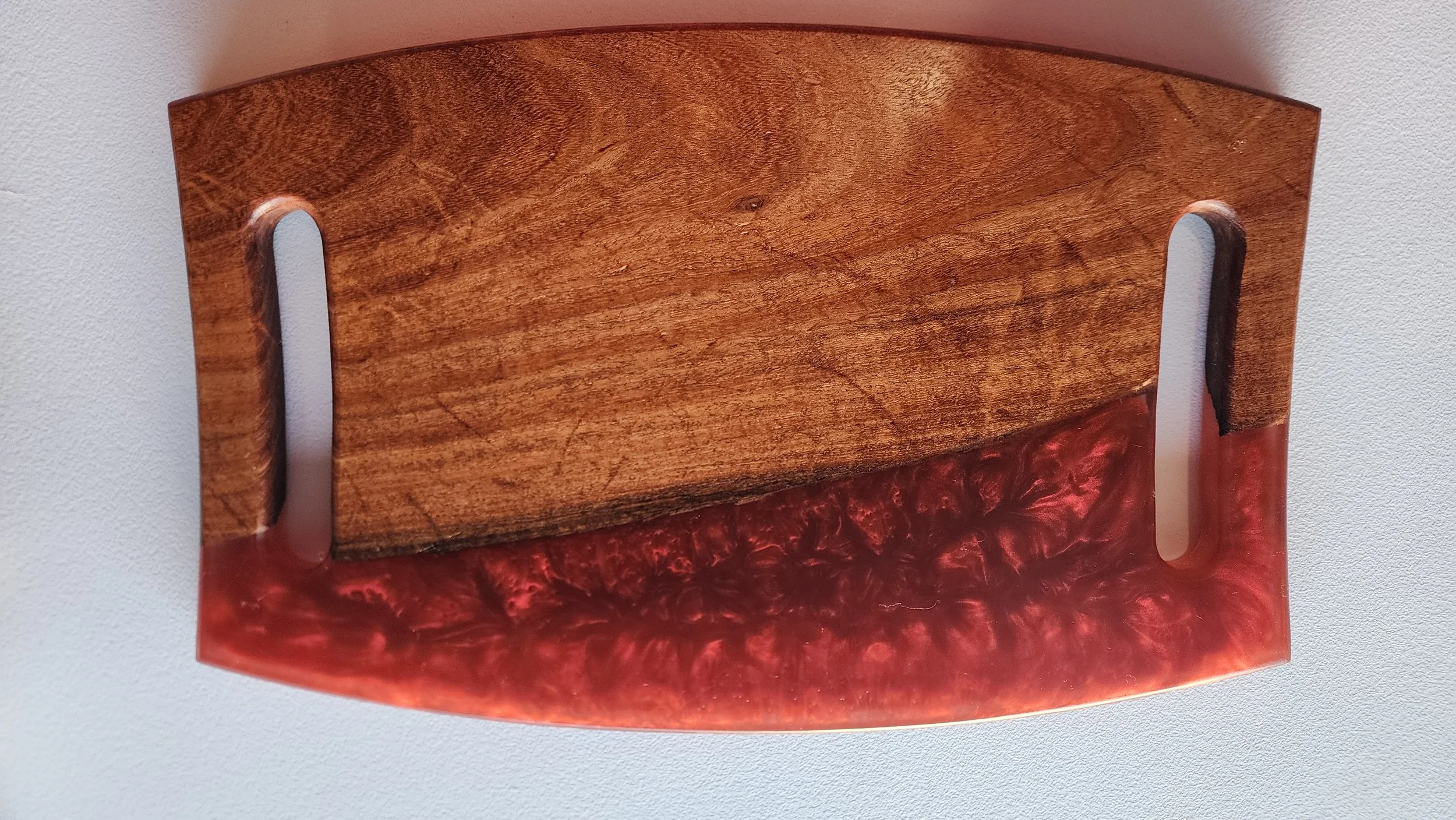 Artisan Wooden and Resin Serving Tray
