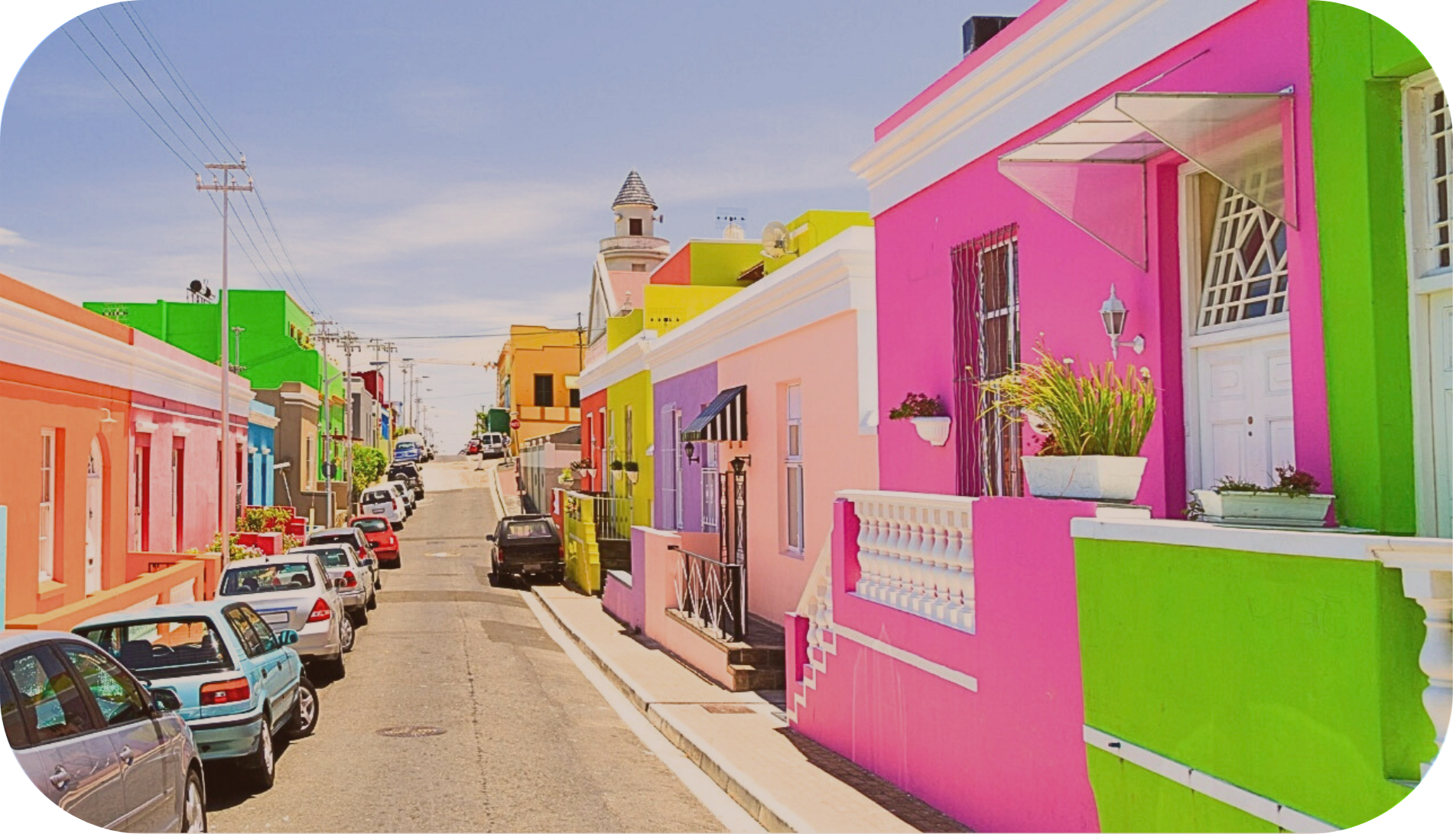 Colourful houses in Cape Town’s Bo-Kaap neighbourhood, South Africa