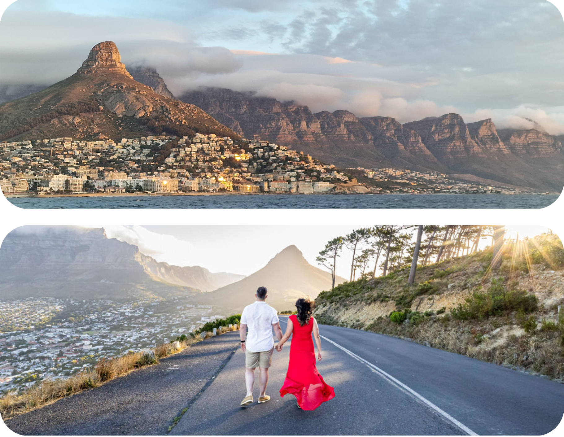 Cape Town coastline with Lion’s Head mountain