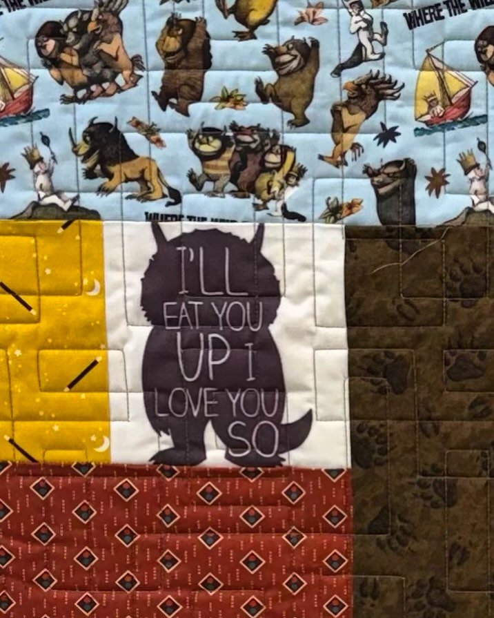 We love this quilt. Where the wild things are...great work Debbie! I hope your grandchild loves it.