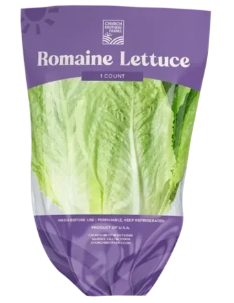 Church Brothers Farms 1 Count Romaine Lettuce Package