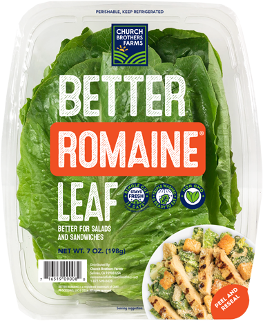 Church Brothers Farms 7oz Romaine Leaf Packaging