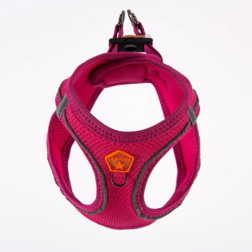 Zoom auf Brustbereich: AirMesh Step-In Hundegeschirr Fuchsia mit Mesh-Struktur