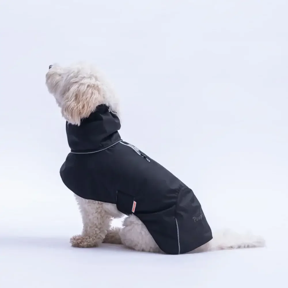 Roter Hunderegenmantel mit Fleecefutter für mittlere Grosse Hunde Ganzkörperansicht