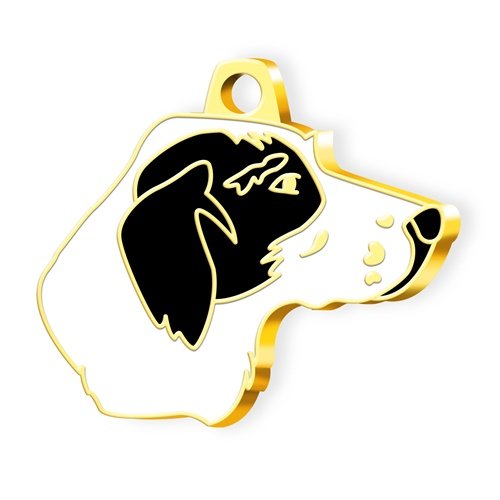Pet Tag Art Terrier Hundemarke mit Gravur aus Edelstahl gold schwarz