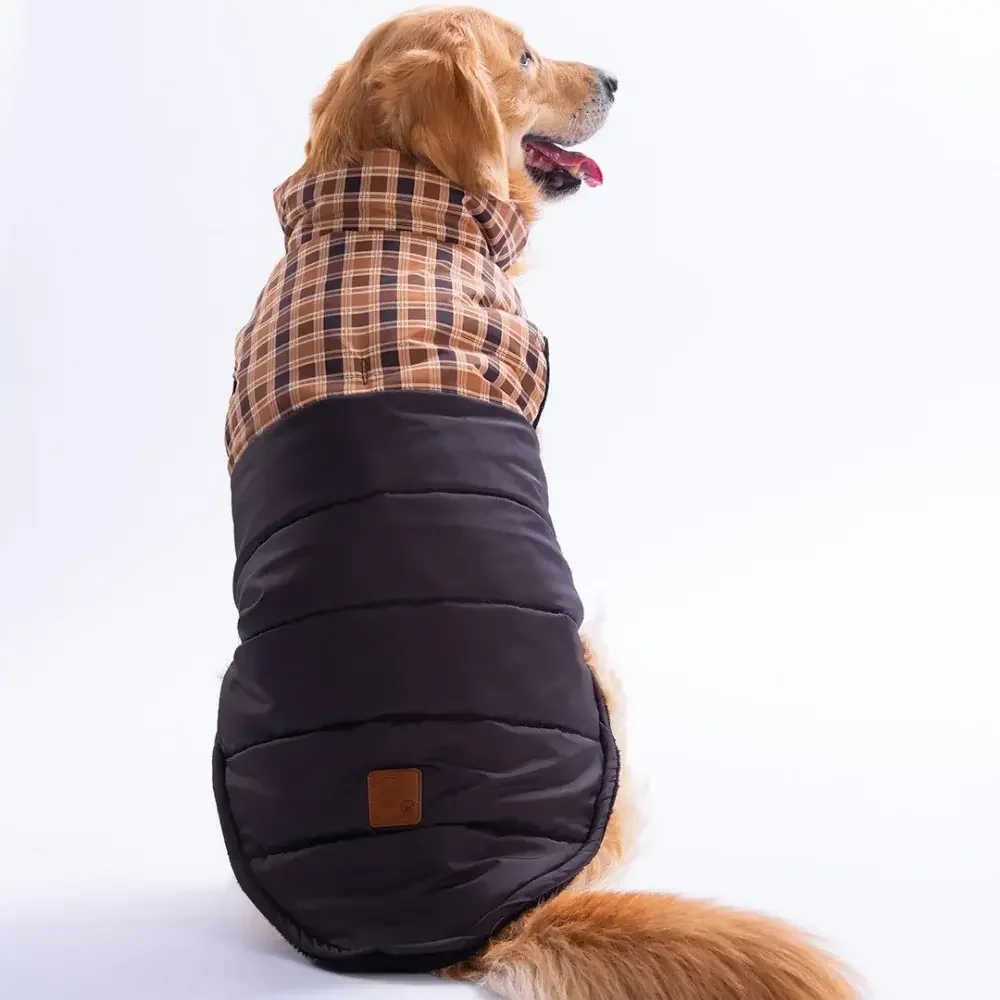 Hunderegenmantel wasserdicht –  Braun (mit Fleecefutter)