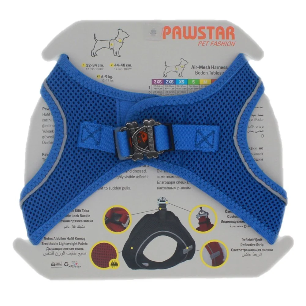 Zoom auf Brustbereich: AirMesh Step-In Hundegeschirr Royal Blue mit Mesh-Struktur