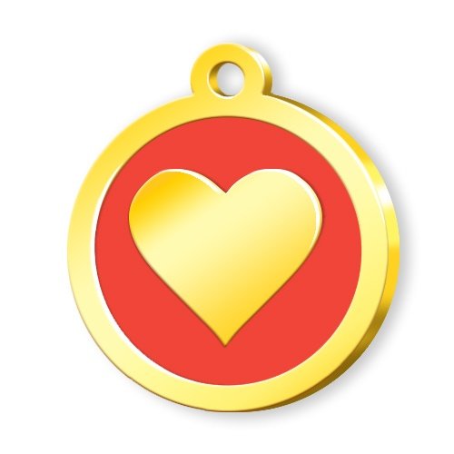 Personalisierter Edelstahl Anhänger mit Gravur in Gold und Silber - HERZSYMBOL rot gold