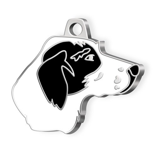 Pet Tag Art Terrier Hundemarke mit Gravur aus Edelstahl schwarz silber