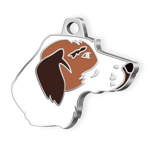 Pet Tag Art Terrier Hundemarke mit Gravur aus Edelstahl weiss silber