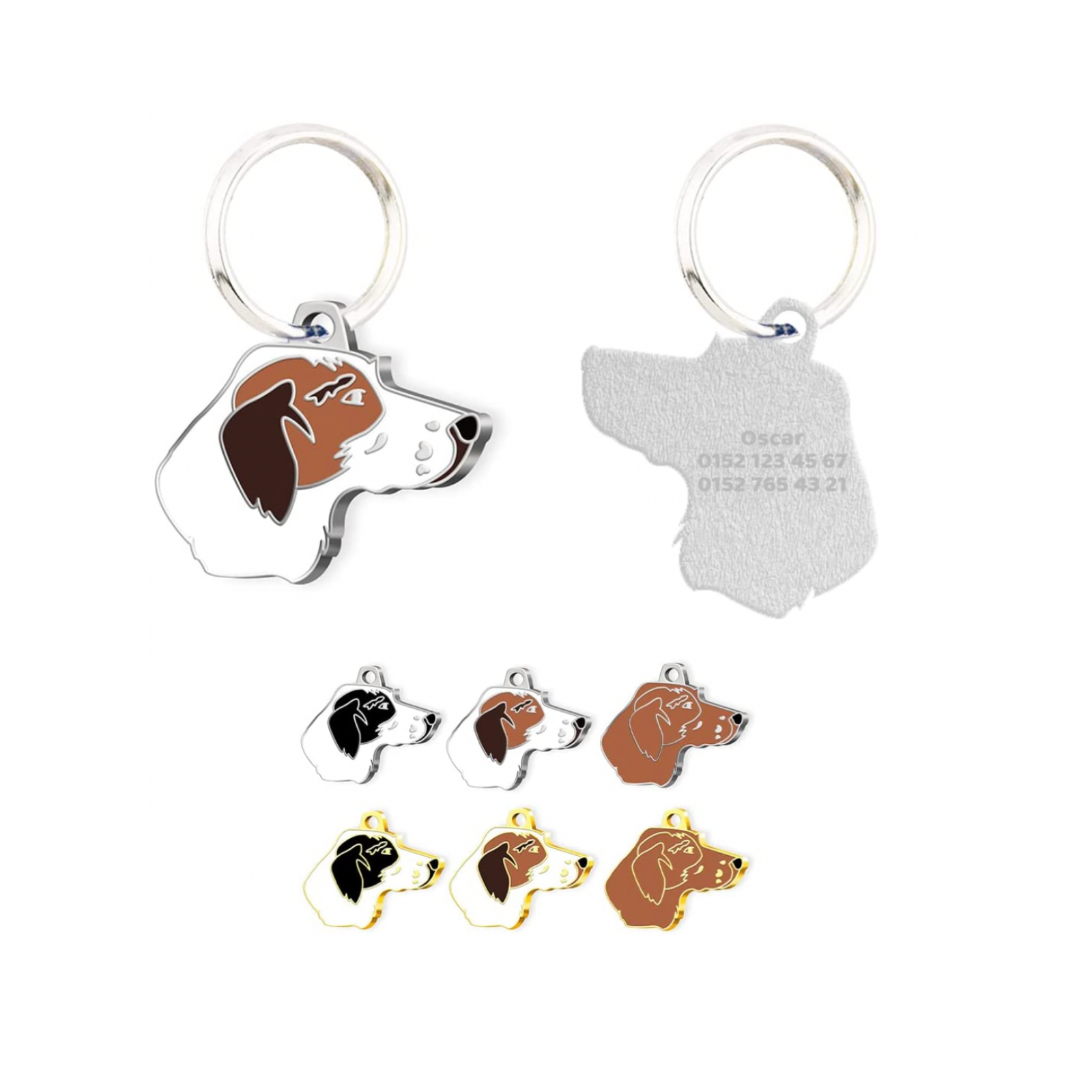 Pet Tag Art Terrier Hundemarke mit Gravur aus Edelstahl in gold und silber