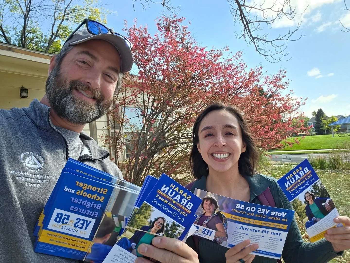 Thanks @jamesforhd33 for hosting canvassing for Sarah Braun for City Council and to support ballot question 5B to increase school funding! It's always a good day to turn out the vote!