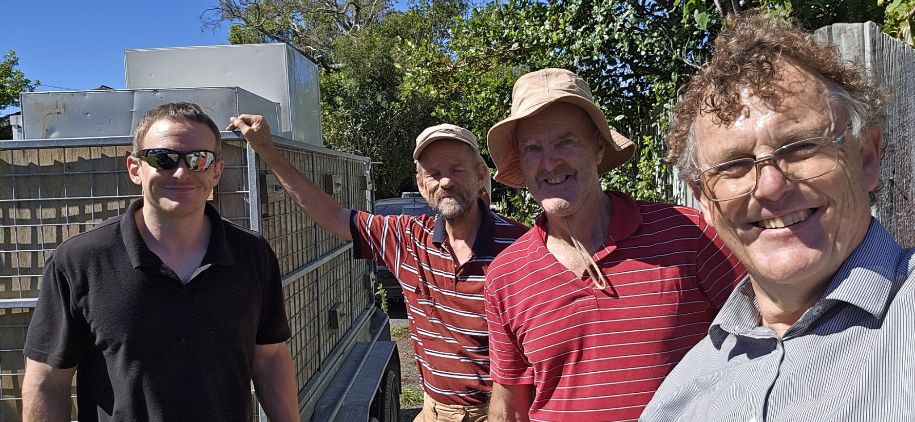 Church men clearing a section