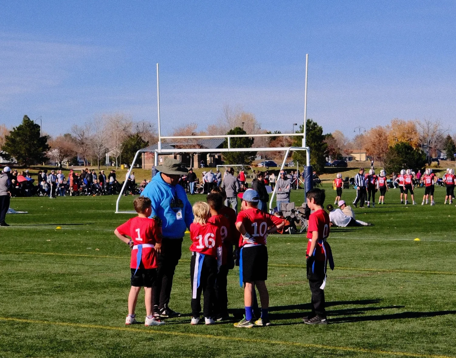 Team of elite girls flag football athletes