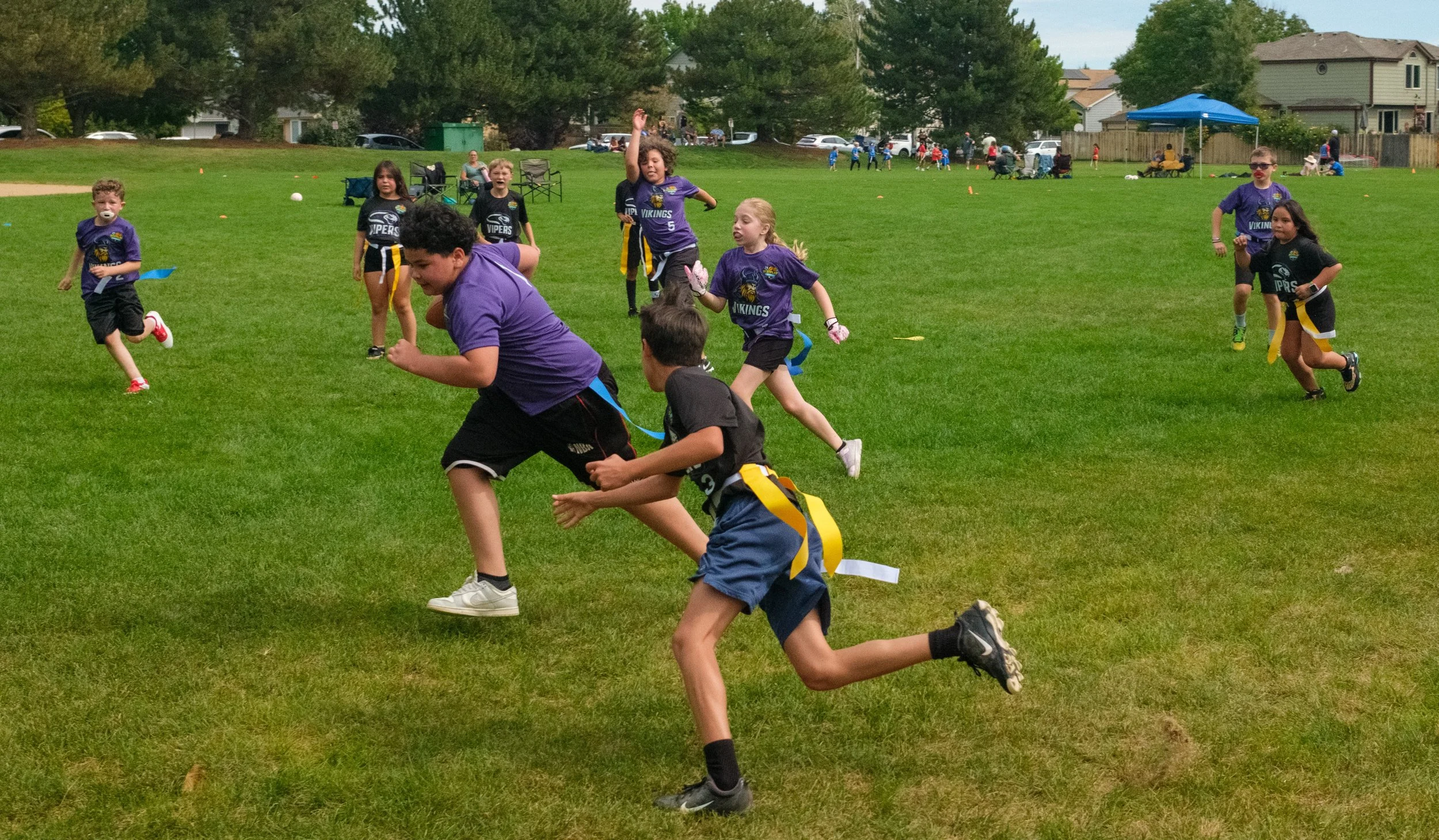 BestPlay Sports 11 to 13 year-old boys competitively playing flag football league in Broomfield/Westminster, Colorado