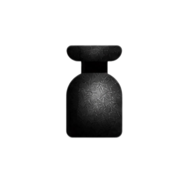 Black silhouette of a bottle with a rounded cap.