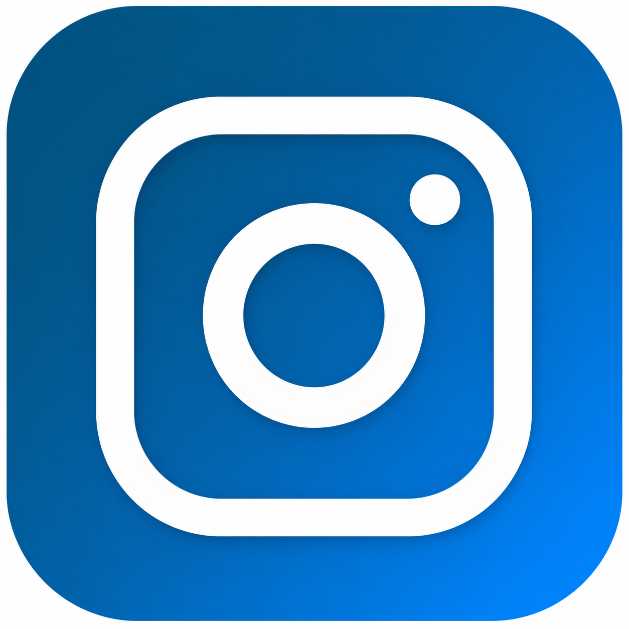 Instagram logo in blue and white.