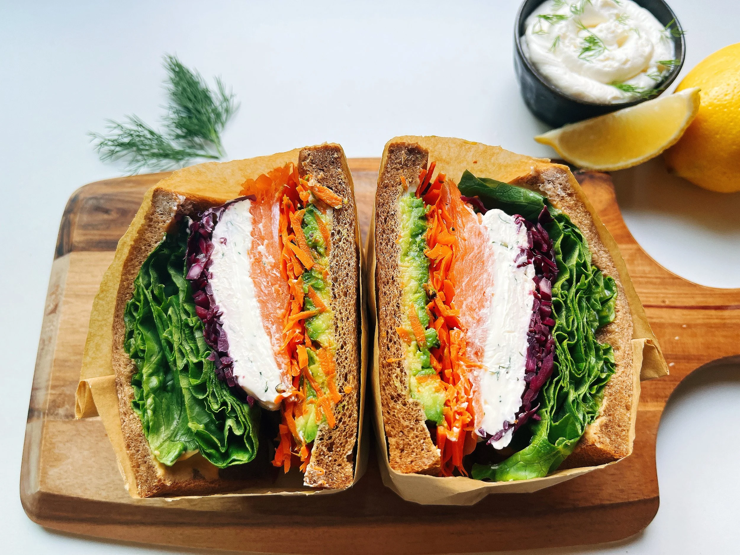 salmon cream cheese SANDWICH