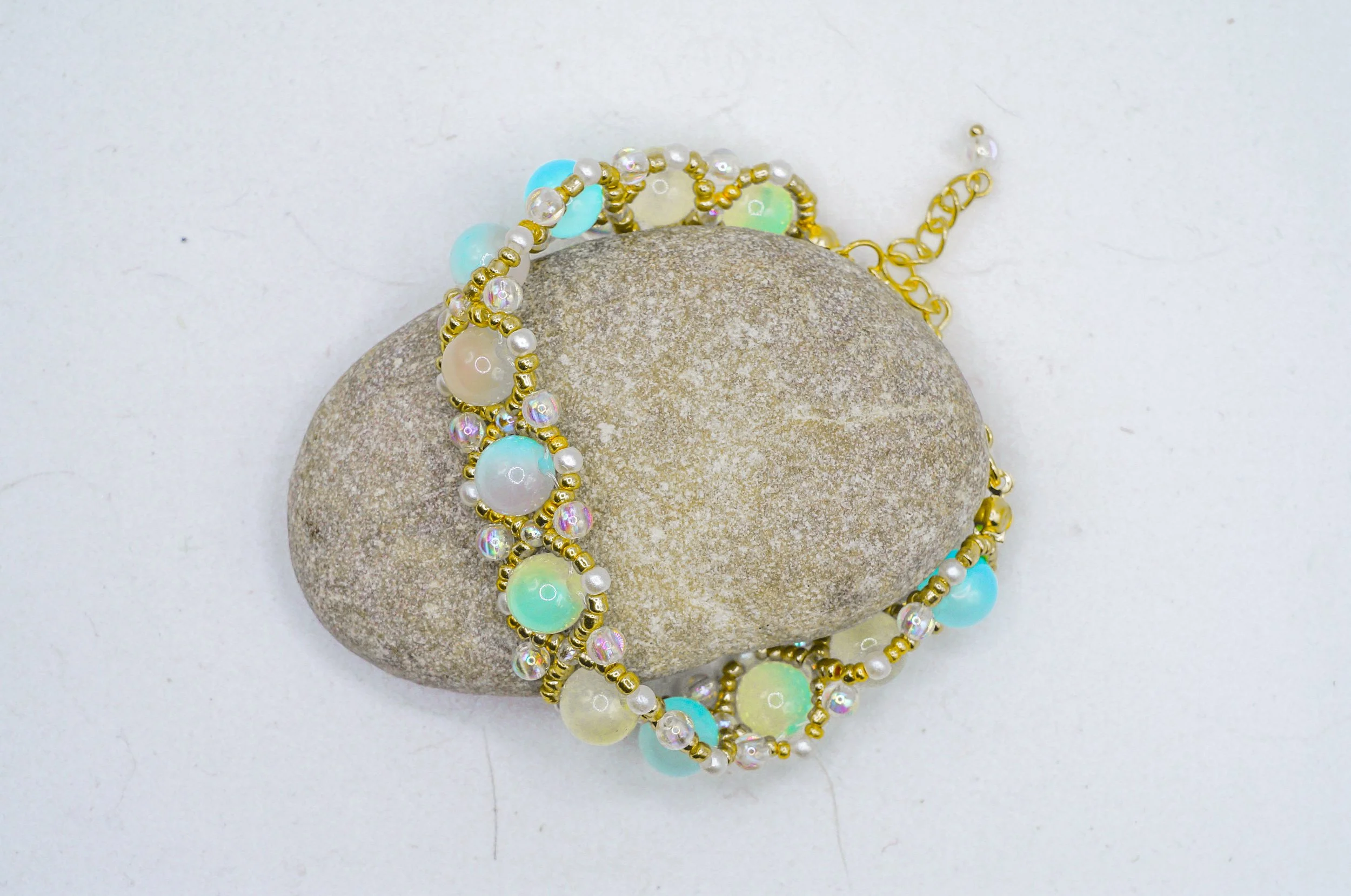 Mermaid Tears Wide Beaded Bracelet