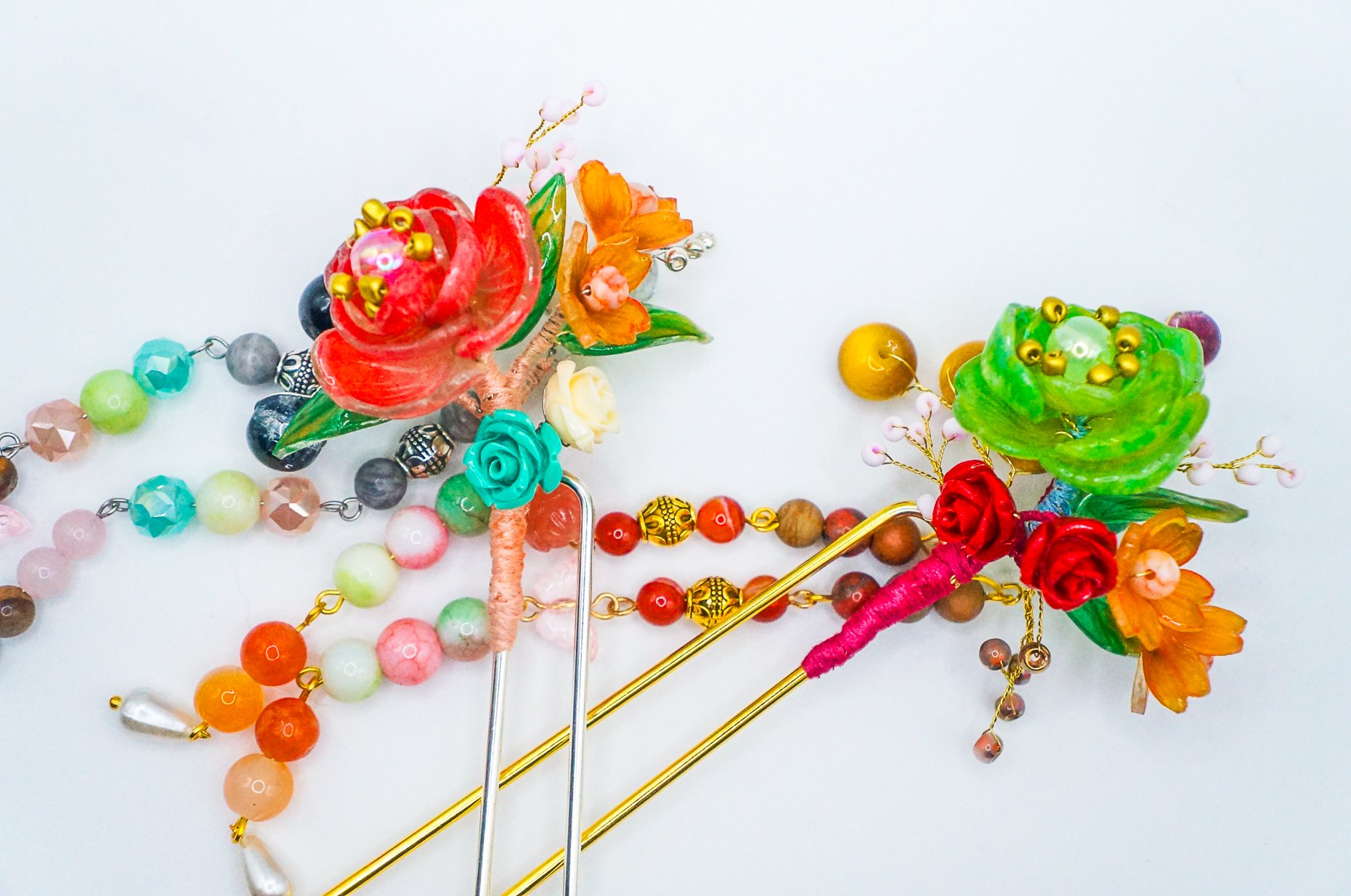 Summer's End Dangling Bu Yao Hair Sticks