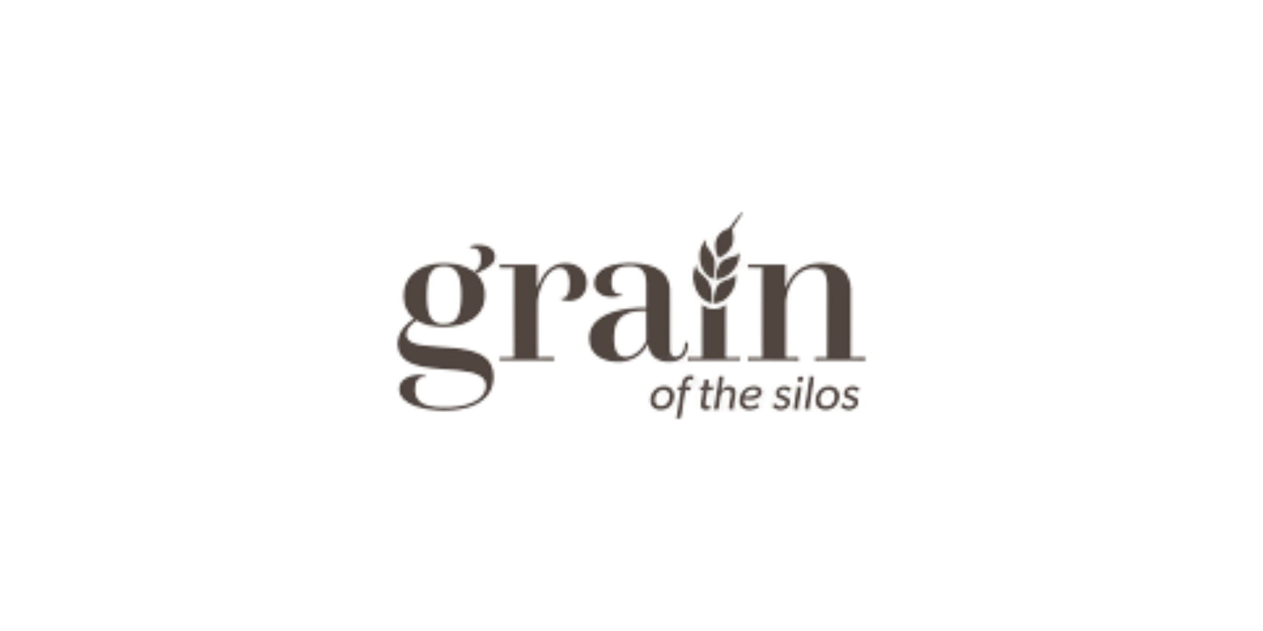 Logo for Grain of the Silos with the word 'grain' in large lowercase letters and a stylized wheat stalk integrated into the letter 'i'